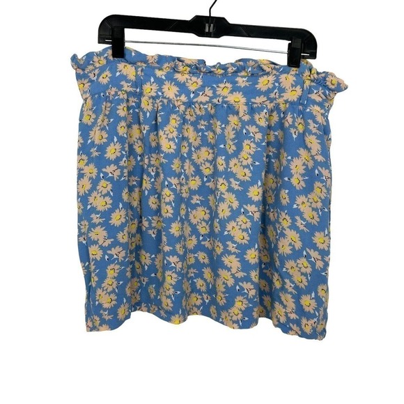 Who What Wear Blue Daisy Print Skirt Women's Size XL (No Belt) - Picture 4 of 12
